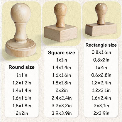 Custom Stamp – Personalized Wooden Rubber Stamp with Logo, Name, and Address, Upload Your Own Design, Multiple Sizes for Branding & Crafting (Round)