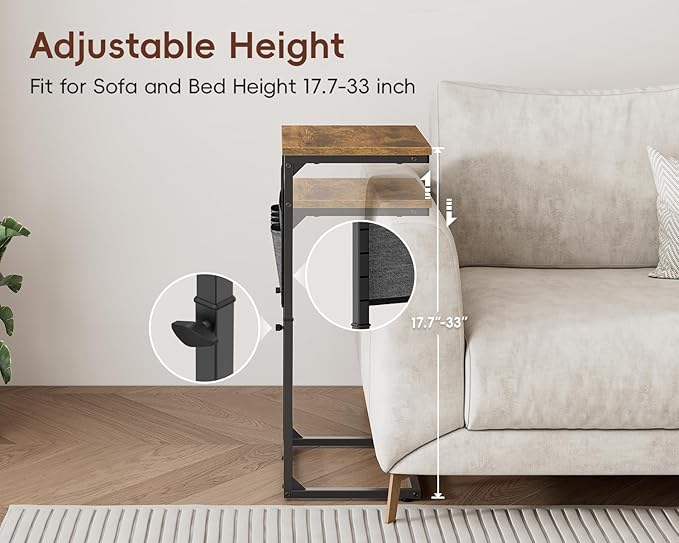 Vagusicc C-Shaped End Table