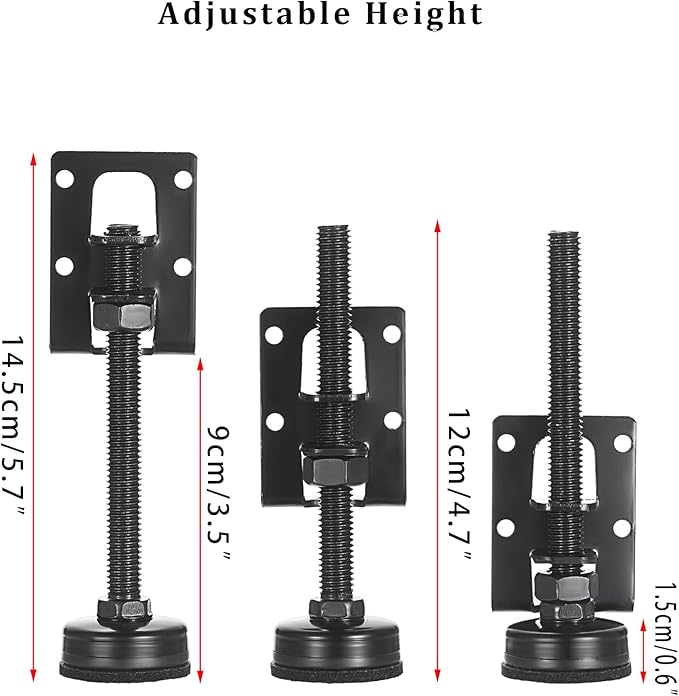 OwnMy 4 Packs Adjustable Furniture Leveling Feets L Shaped Furniture Levelers