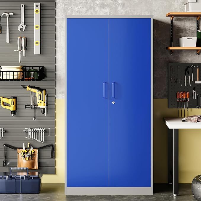 Metal Garage Storage Cabinet, Lockable Metal Cabinet