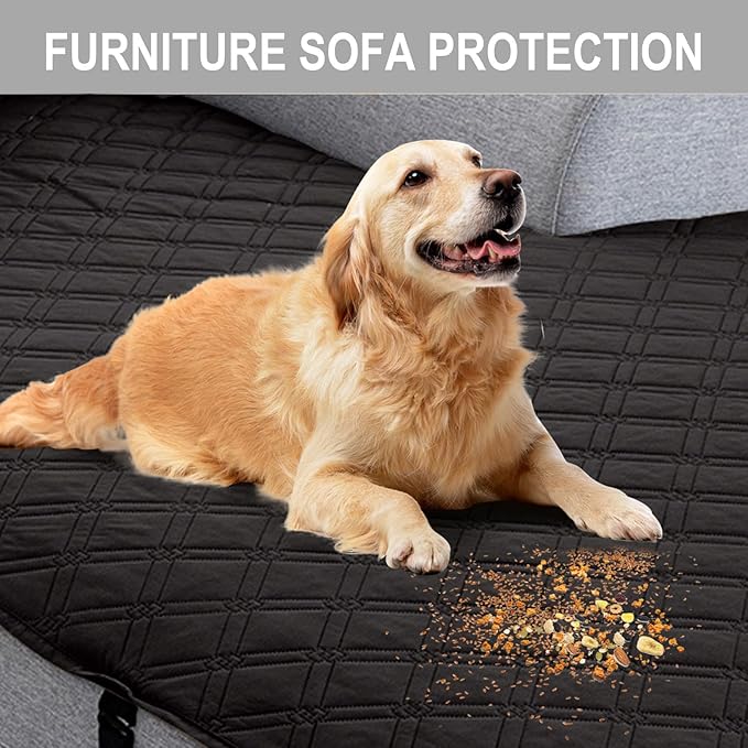 Genina L Shape Couch Cover, Sectional Couch Chaise Covers, Waterproof Washable