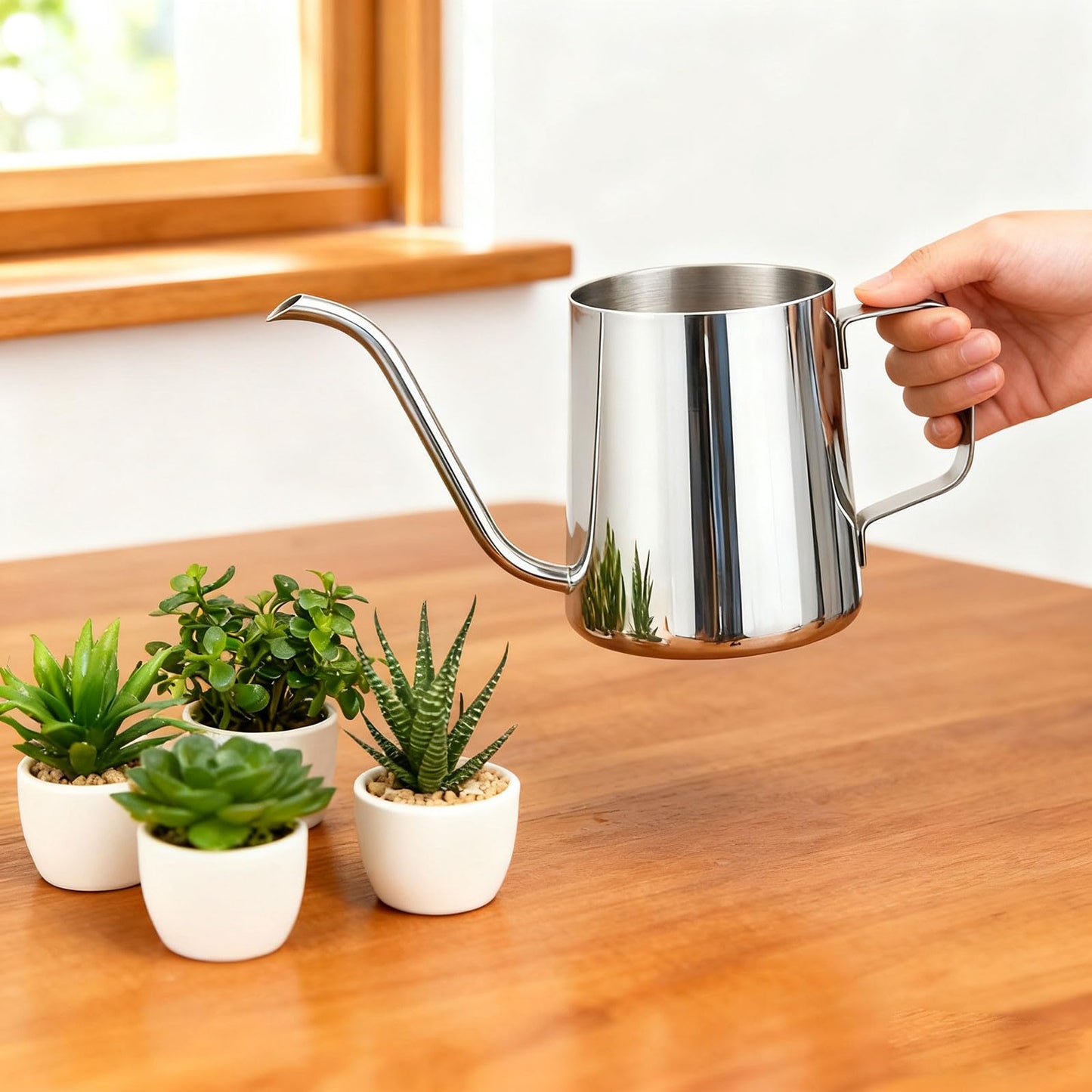 Metal Watering Can, Durable Small 013 Gallon Indoor Watering Cans for House Plants with Long Spout,Leak Proof Lightweight Decorative Water Can for Plants for Bonsai Succulents Outdoor