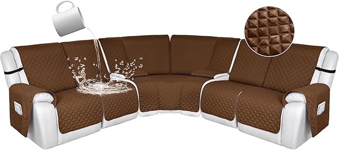HDCAXKJ 100% Waterproof Reclining Sectional Couch Covers L Shape Recliner Sofa