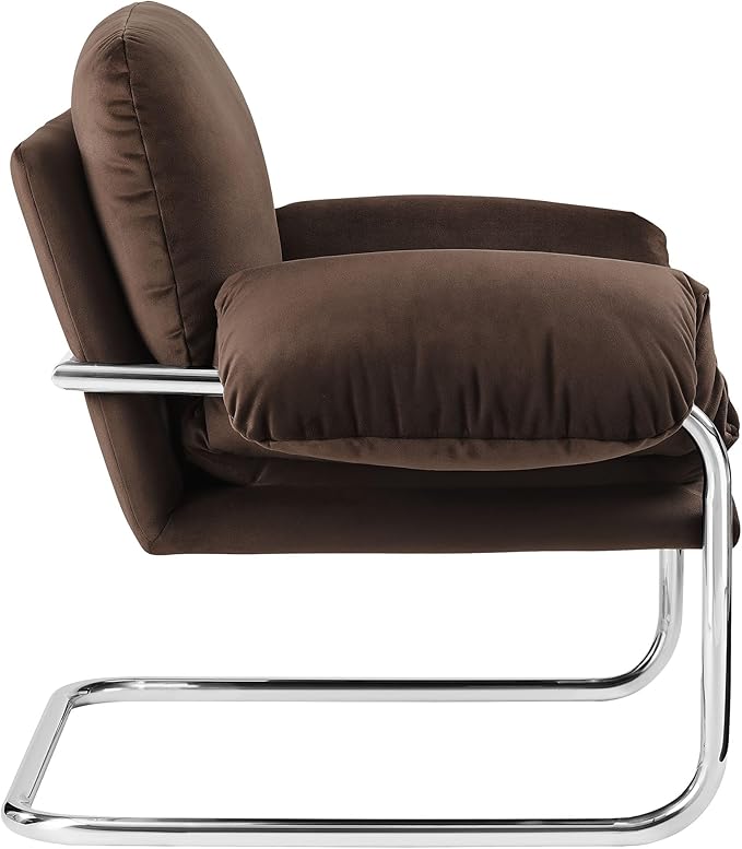 Modway Ansel Performance Velvet Accent Chair in Chocolate Brown