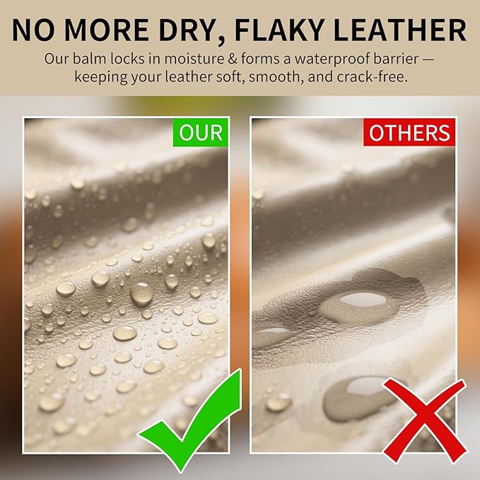 Leather Recoloring Balm with 100ml Mink Oil, Car Seats, Dye & Restorer