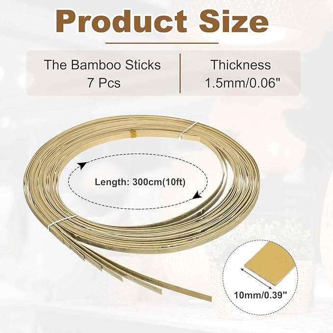 MECCANIXITY 7 Rolls Bamboo Strips