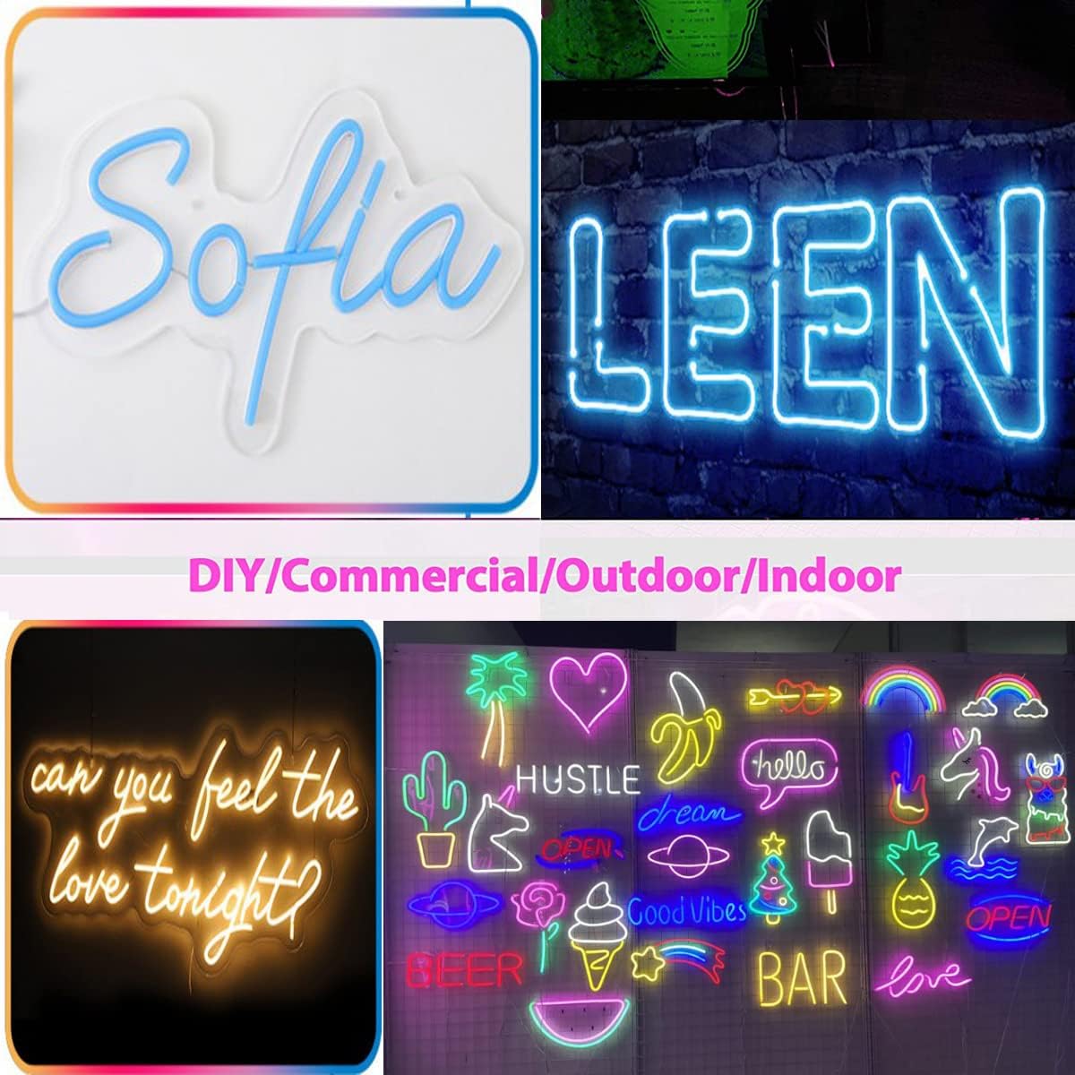 Maxlaxer Pink LED Neon Strip Light，16.4ft/5m 12V DC Waterproof Flexible Light Strip for Indoor and Outdoor Decor, Bedroom, Kitchen, Party, TV Backlight.(Power Adapter not Included)