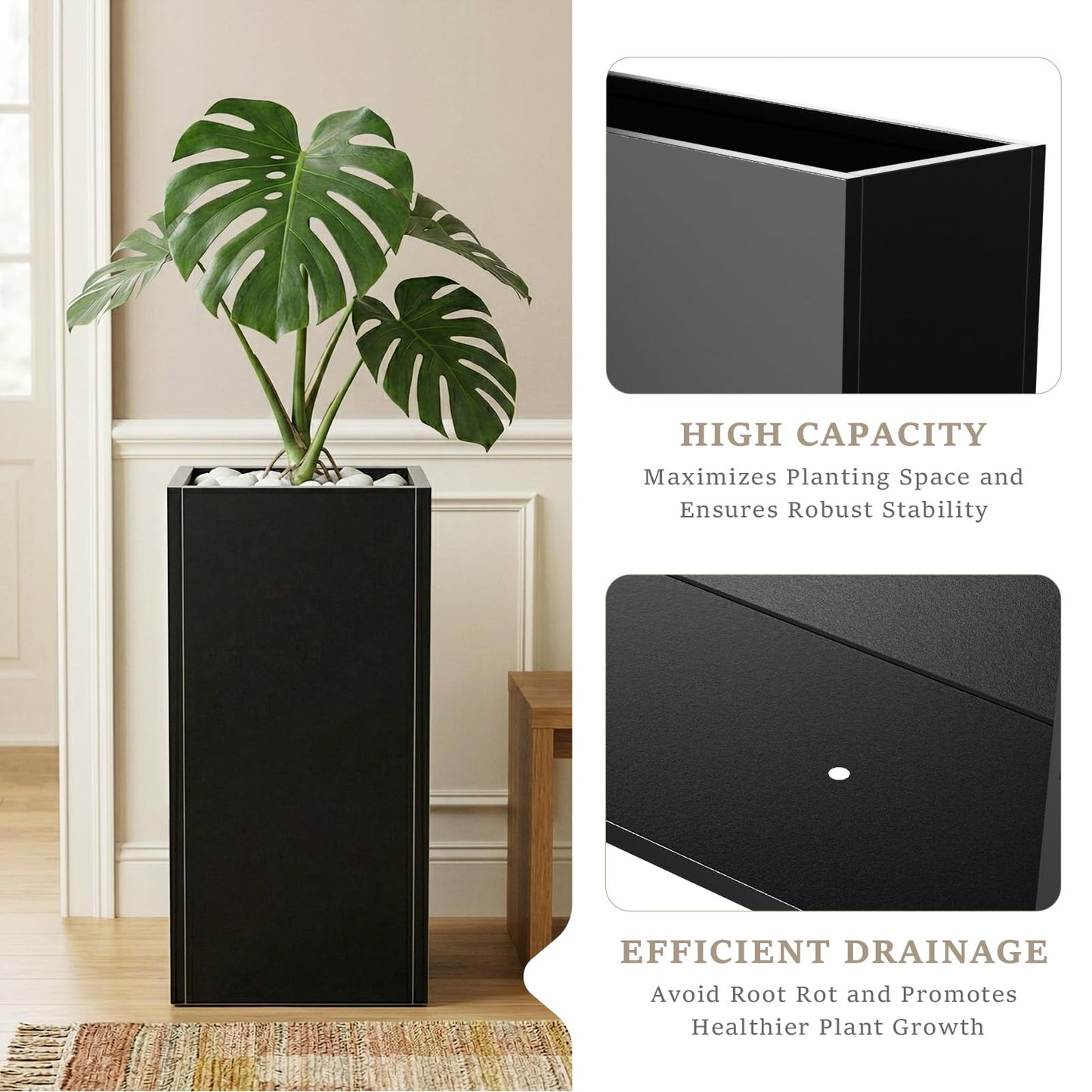 Baotree Metal Planter Box for Outdoor, Garden Planter Spliced Flower Pot with with Removable Insert Shelf, Rust Resistant for Indoor Outdoor Patio Porch Commercial Residential-30 x 14" x 14"