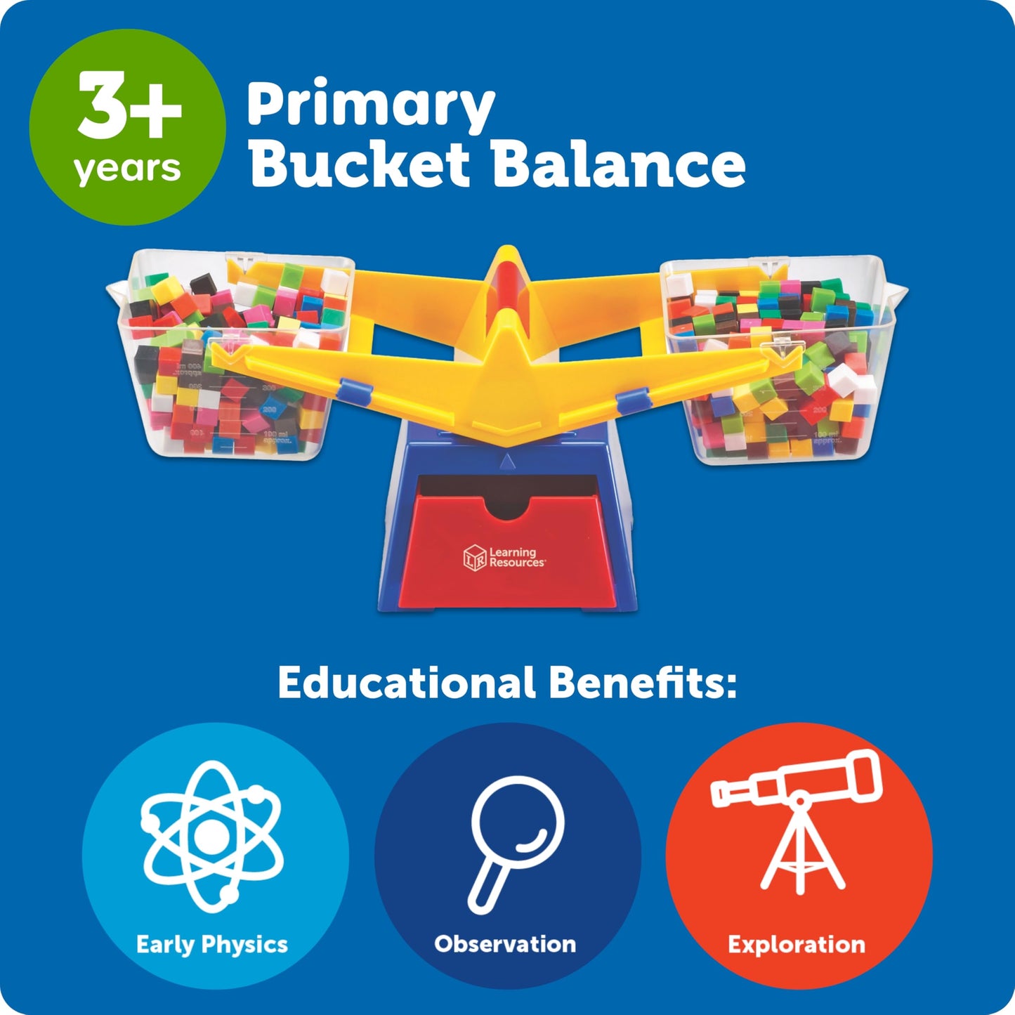 Learning Resources Primary Bucket Balance Teaching Scale - Teacher Supplies, Classroom Must Haves, Preschool Activities, Back to School, Math Manipulatives, Teaching Supplies, Toddler Science