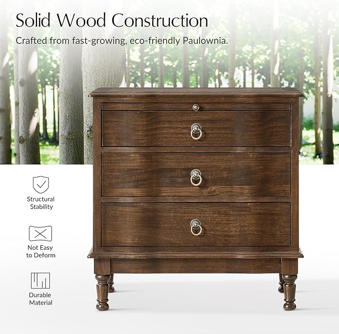 HULALA HOME Solid Wood End Table