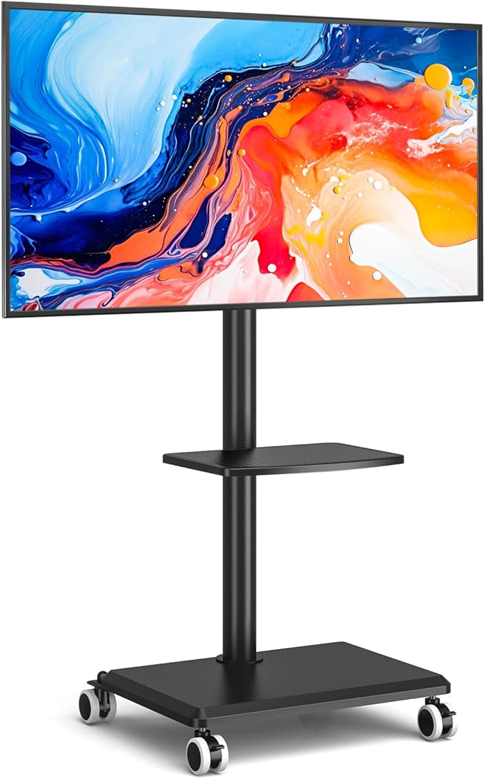 Rfiver Rolling TV Stand with Shelf