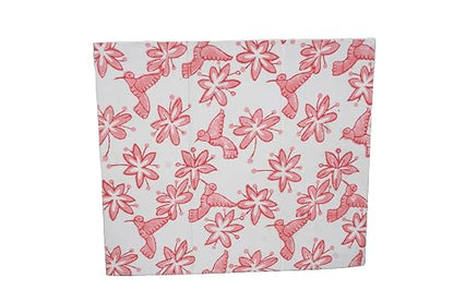 Generic 3.3 Gallon Cotton Hand Block Printed Paper Waste Basket |Small Decorative Trash Can for Housewarming Gifts in Living Room, Bedroom, Bathroom | Eco-Friendly, Plastic-Free (1, PINK BIRD)