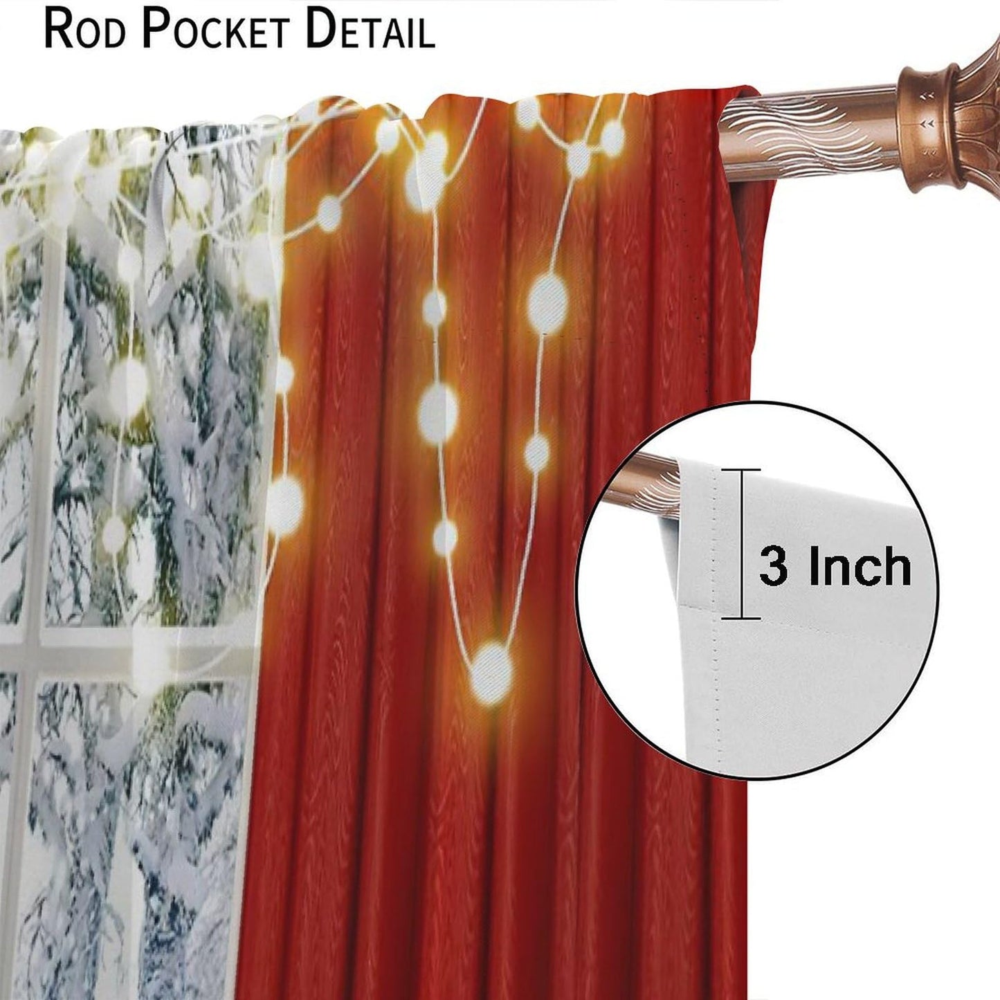 FengMingRui Merry Christmas Curtains Winter Festival Snowman Christmas Tree New Year Christmas Window Treatment Bedroom Living Room Decoration Blackout Decor Window Drapes 42" W X 63" L