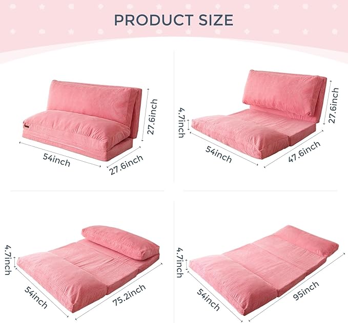 MAXYOYO Folding Sofa Bed, Floor Sofa Convertible Sleeper Chair