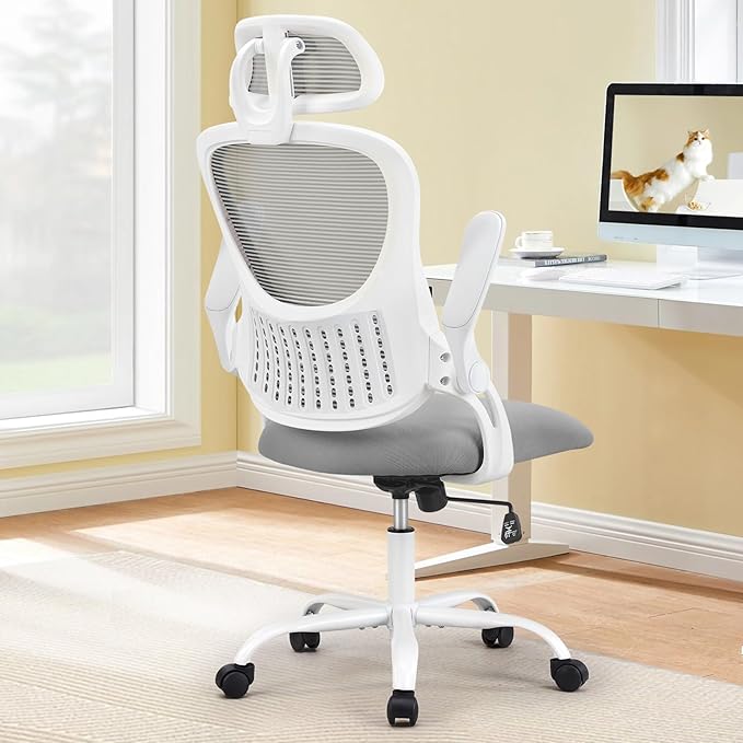 Sweetcrispy Home Office Desk Chair, Ergonomic High-Back Mesh Rolling Work