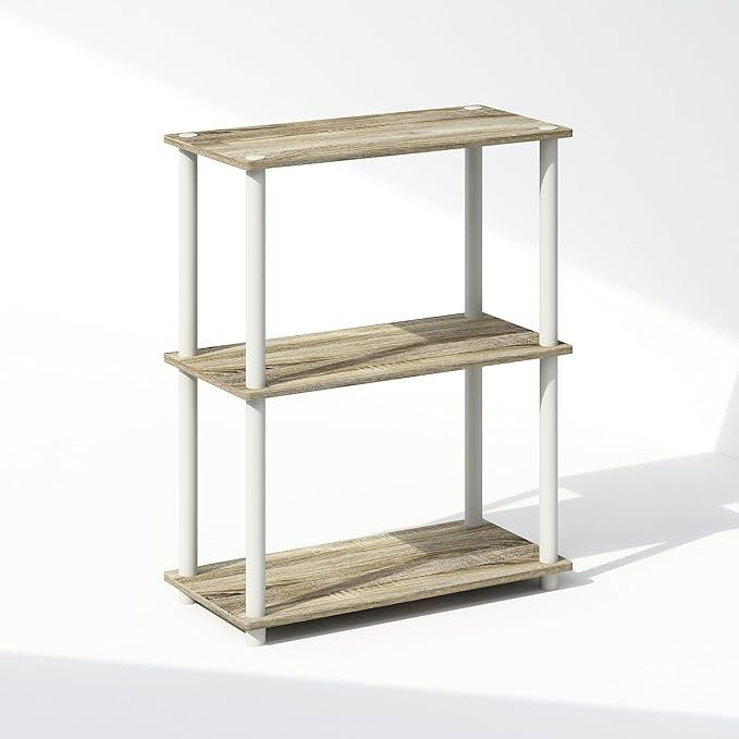 Furinno Turn-N-Tube Book Shelf, 3-Tier Bookshelf, Bookcase