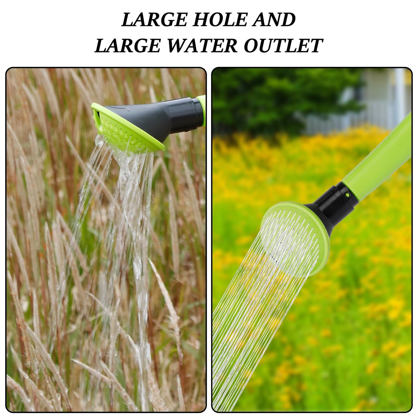 6L Foldable Watering Can with Rotating Nozzle & Long Spout for Plants, Indoor Outdoor Gardening, Clear Plastic-Green