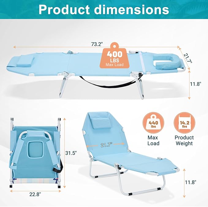 ABORON 2-in-1 Tanning Chair