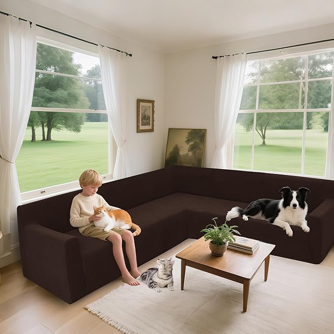 Arfntevss Stretch Sectional Couch Covers L Shaped Corner Sectional Sofa Cover