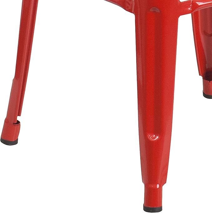 Flash Furniture Commercial Grade 30" High Backless Red Metal Indoor-Outdoor