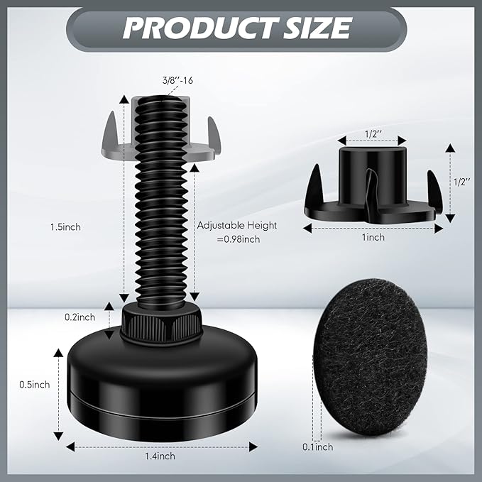 10 Set Adjustable Furniture Leveling Feet, Adjustable Leg Levelers