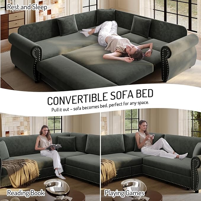 88.2" Sectional Sleeper Sofa
