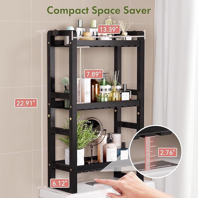 AmazerBath Bamboo Over The Toilet Storage Shelf