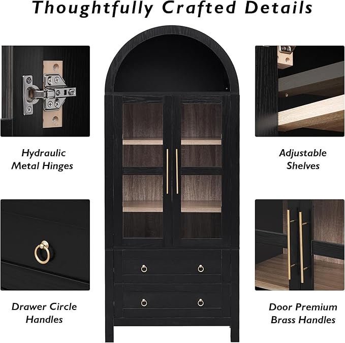 71" Arched Storage Cabinets