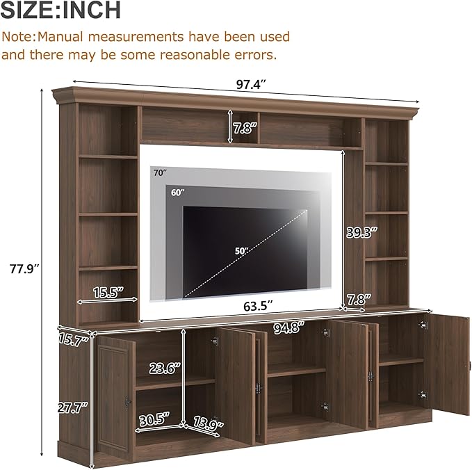 Merax 97.4" W Wall Unit Entertainment Center, TV Stand