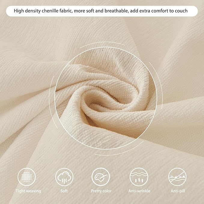 DREAMINGO Sofa Covers Washable Thick Chenille Couch Cover