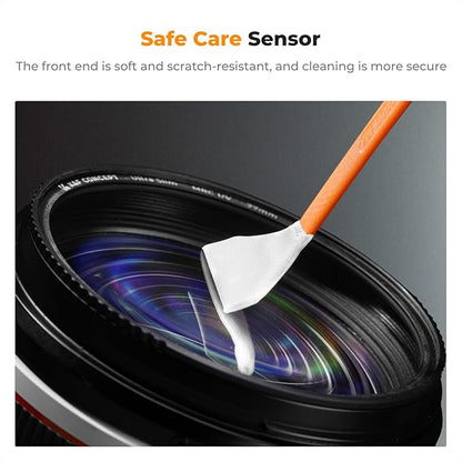 K&F CONCEPT 24mm Full Frame Sensor Cleaning Swab*10 + 20ml Sensor Cleaner, DSLR SLR Digital Camera CMOS and CCD Sensor Cleaning Swab Kits for Nikon Sony Canon Camera Clean