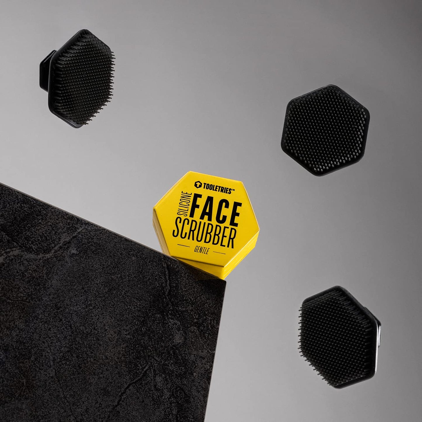 TOOLETRIES Men's Face Scrubber - Premium Silicone Facial Cleansing Brush, Gentle Exfoliator Pad & Soft-Touch Massager - Removes Dead & Dry Skin - Long Lasting Shower Accessories - Sand