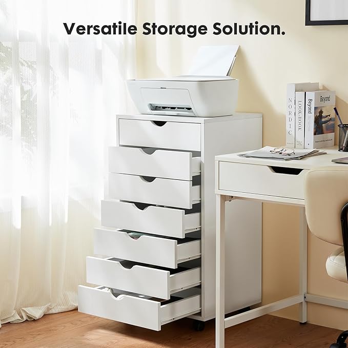 OLIXIS 7 Drawer Mobile File Cabinet Under Desk Storage Organization