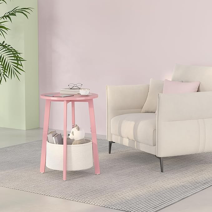 sthmec Small Round Side End Table