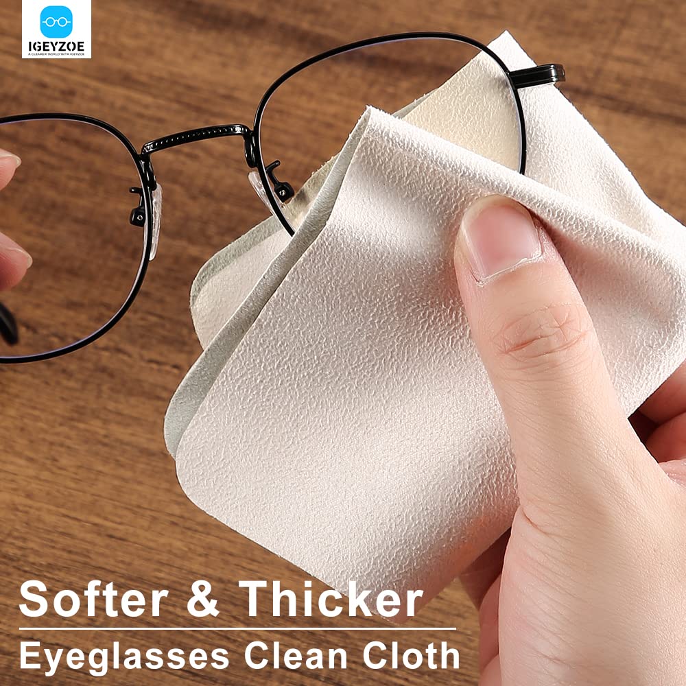 iGeyzoe 100 PCS Glasses Clean Cloth Suede, Lens Clean Cloth for Lenses, Glasses, Screens, Cameras, iPad, iPhone, Eyeglasses (6"x7", 100PCS/Grey)