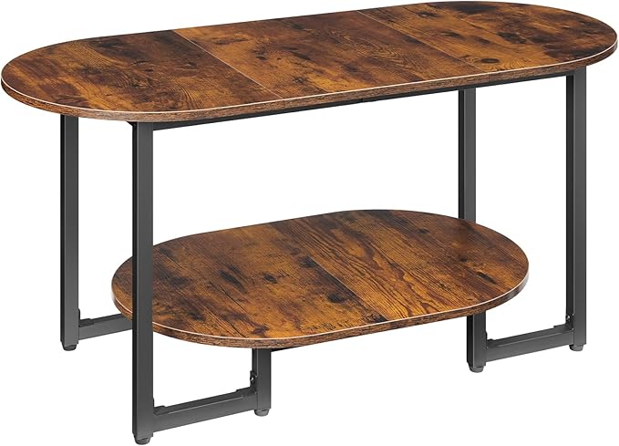 HOOBRO Coffee Table for Living Room, Oval Small Coffee Table