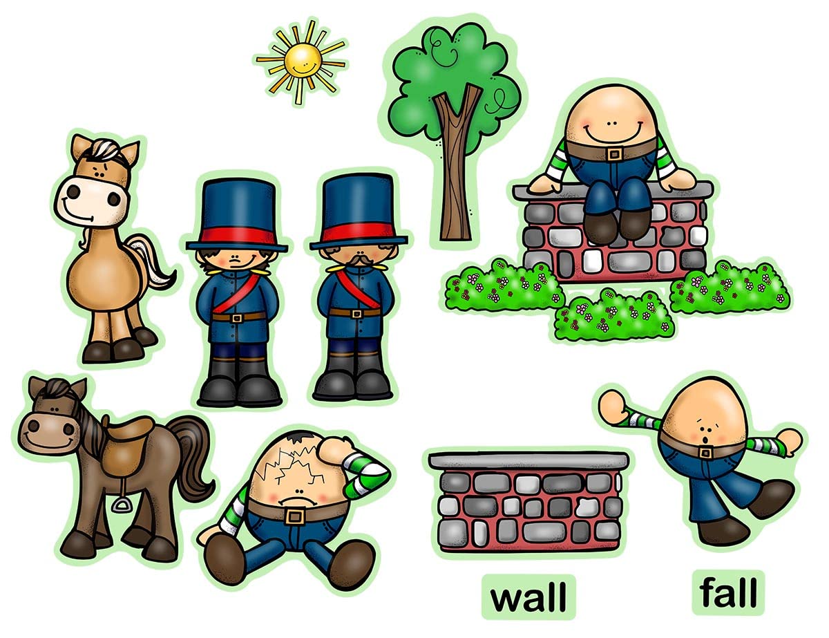 Story Time Felts Humpty Dumpty Felt Figures for Flannel Board Set 15 Pieces Toddlers Preschool Nursery Rhyme
