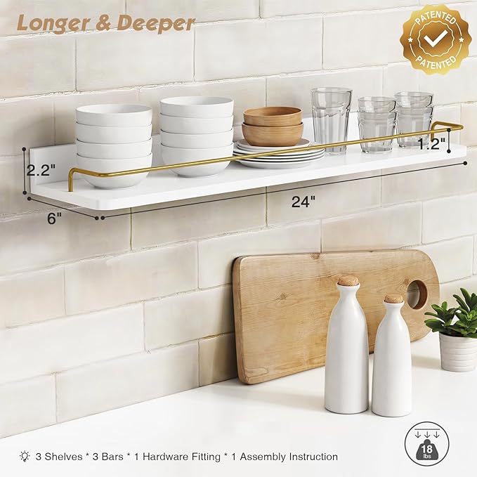 Forbena 24 Inch Bathroom Floating Shelves