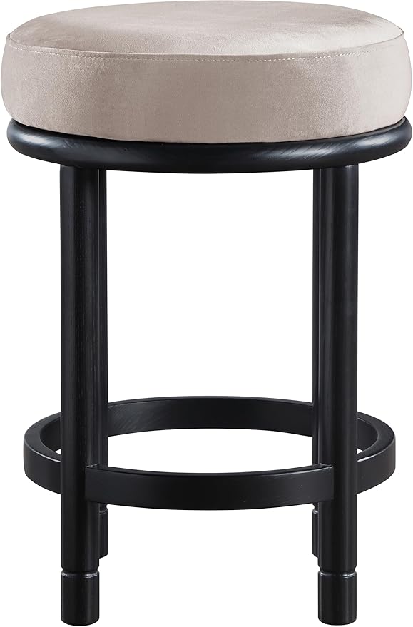 Meridian Furniture 977Taupe-C Monette Collection Art Deco Counter Stool