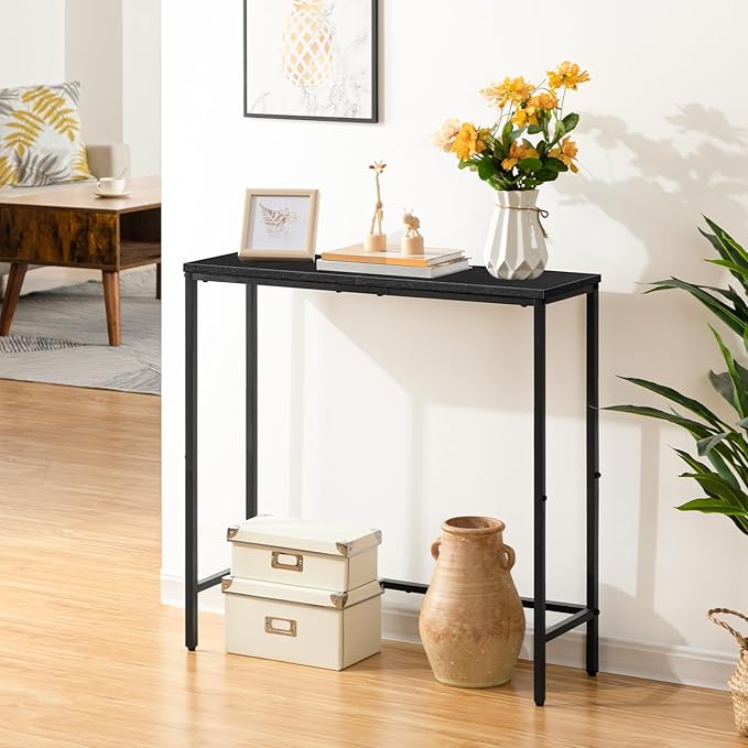 HOOBRO Narrow Console Table, 29.5" Small Entryway Table, Thin Sofa Table