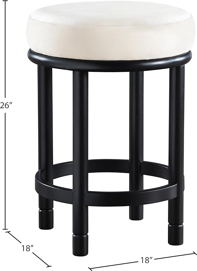 Meridian Furniture 977Cream-C Monette Collection Art Deco Counter Stool