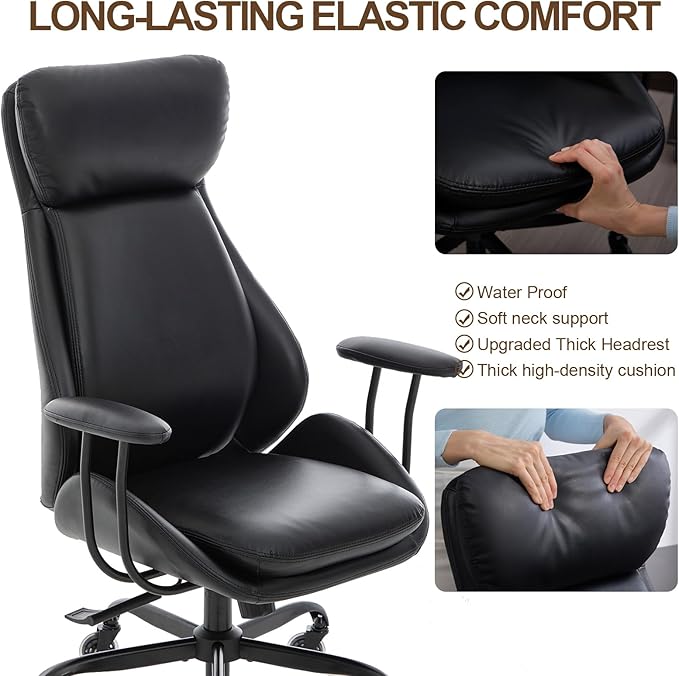 E-Motie Office Chair, Leather Desk Chair