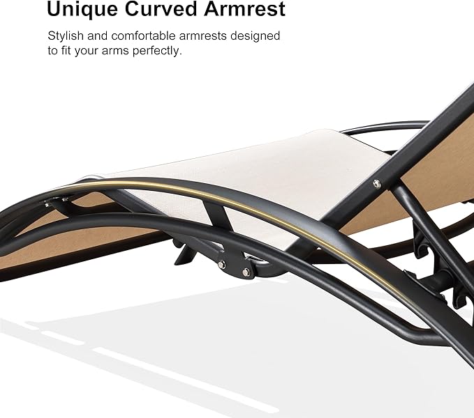 PURPLE LEAF Patio Oversized Chaise Lounge Chair Set