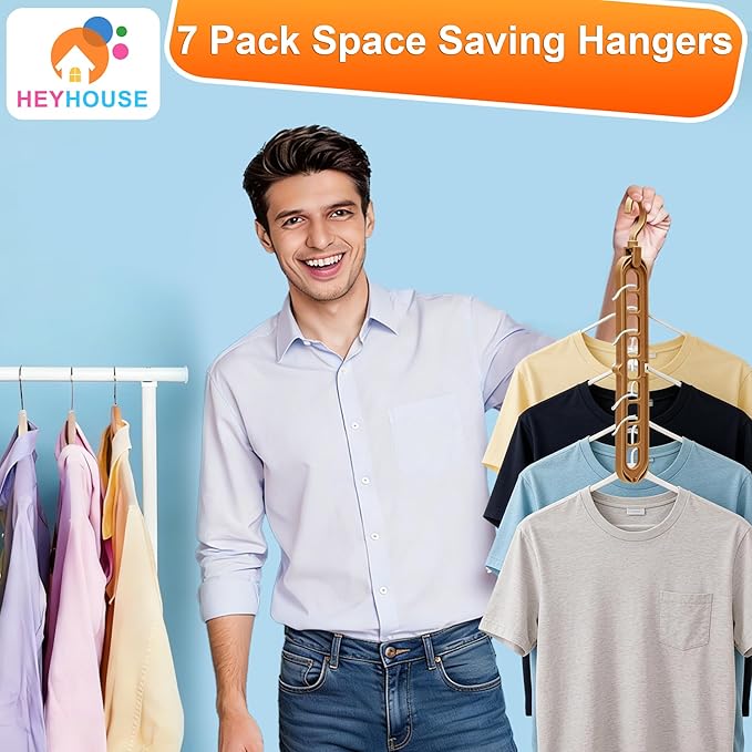 Magic Space Saving Hangers, 7 Pack Multi-Functional Closet Organizers and