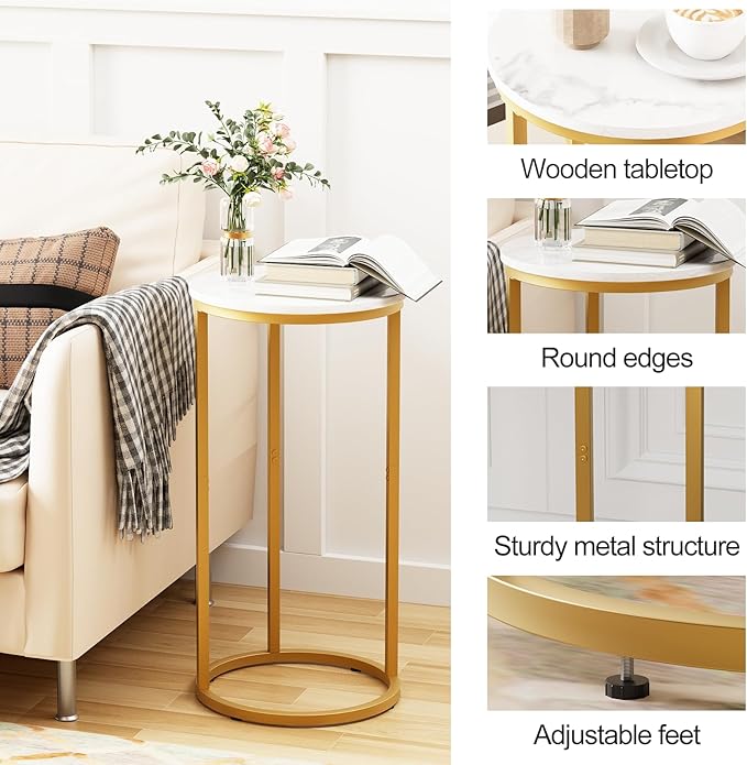 C Shaped End Table, Couch Side Tables