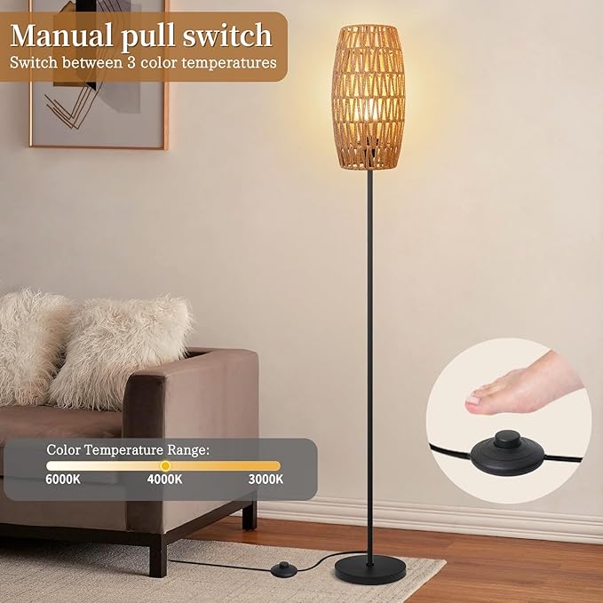 Ruiever Floor Lamp for Living Room, Farmhouse Floor lamp, Modern Standing lamp