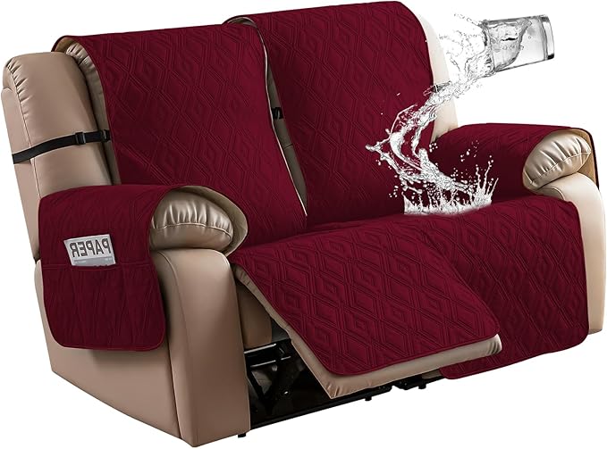Genina Waterproof Loveseat Recliner Cover Non-Slip, Sofa Cover