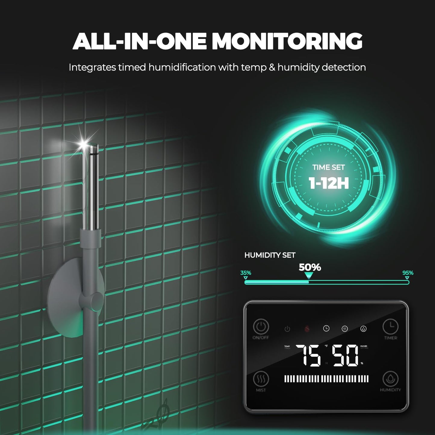 MARS HYDRO Plant Humidifier 5L,with Adjustable Humidity,Timer Function,Ultrasonic Precise and Silent Operation,No-Leak Seal for Grow Tent,Indoor Planting,Greenhouse,Bedroom