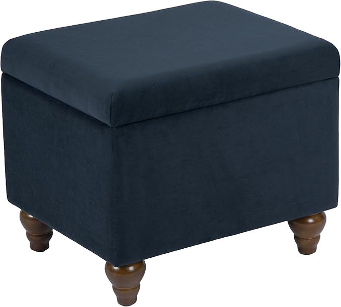 Homepop Home Decor | Upholstered Medium Rectangular Storage Ottoman | Hinged