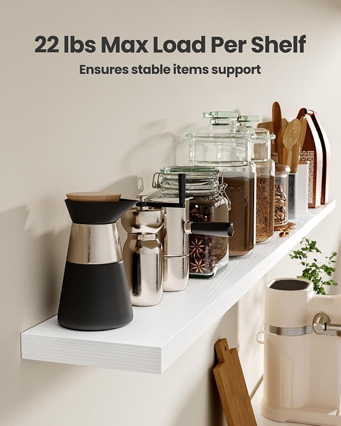 AMADA HOMEFURNISHING 35.4" L Floating Shelves, Wall Shelves Set of 3